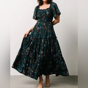 Baltic Born Southampton Smocked Maxi Dress Jade Blossom